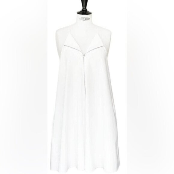 New 3.1 Phillip Lim cotton zip trapeze tent swing relaxed crisp poplin minidress - Picture 1 of 16
